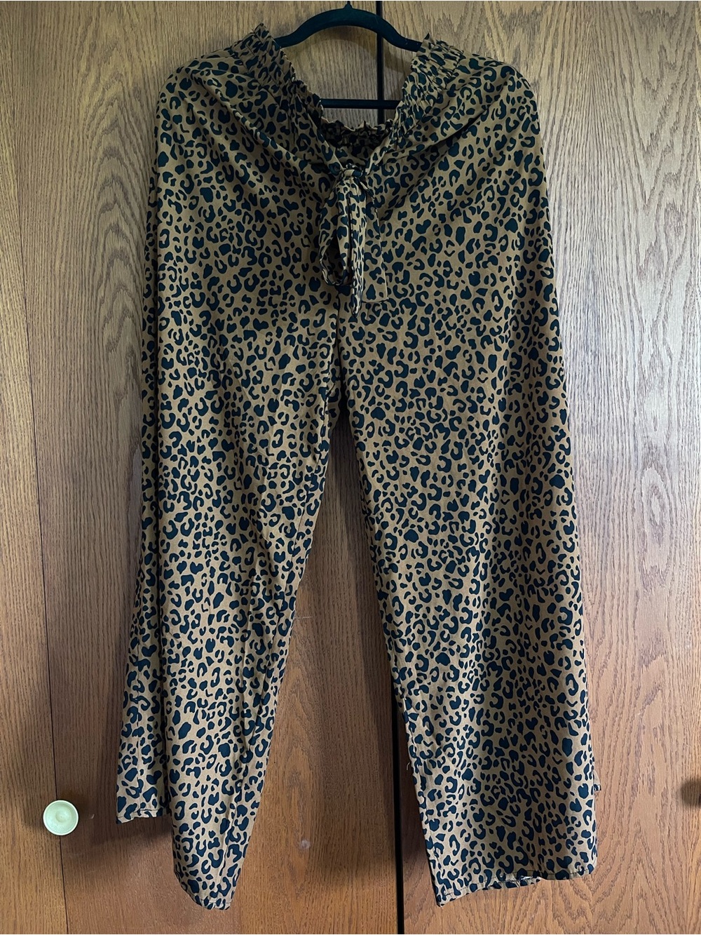 Sienna Sky Leopard-Print Pants - Black & Tan